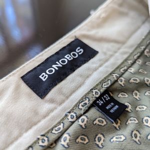 Brand New Bonobos Slim Fit Stretch Washed Cotton Chino Pants Color:Wheat 34 / 32